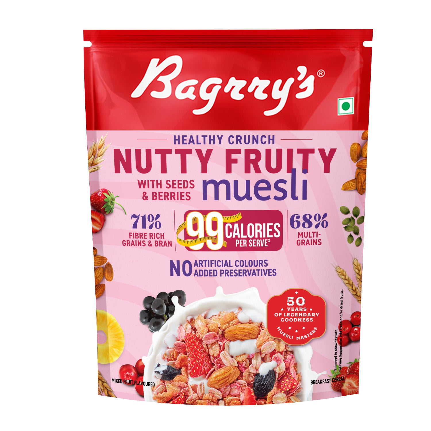 Crunchy Nutty Fruity Muesli - Seeds, Berries