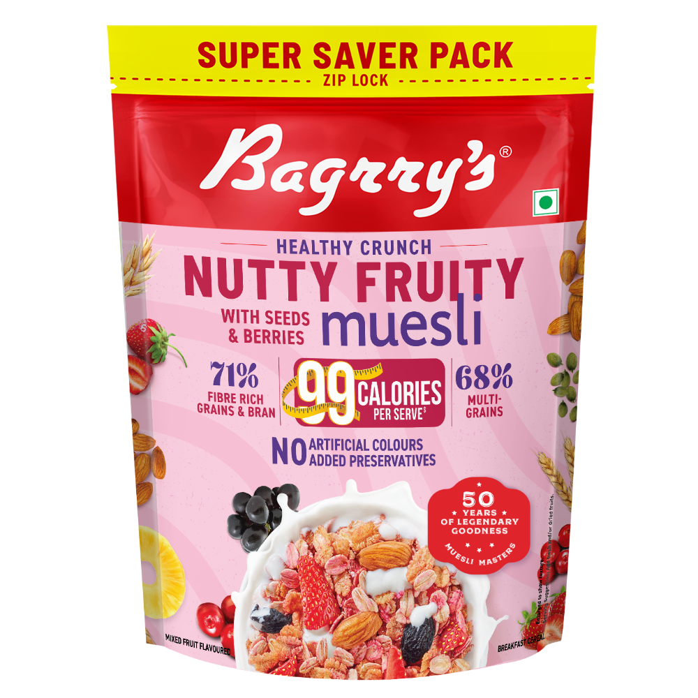 Crunchy Nutty Fruity Muesli - Seeds, Berries