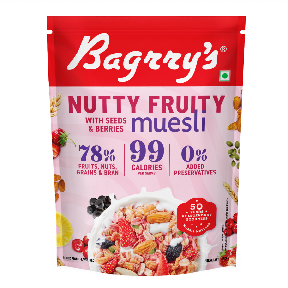 Crunchy Nutty Fruity Muesli - Seeds, Berries