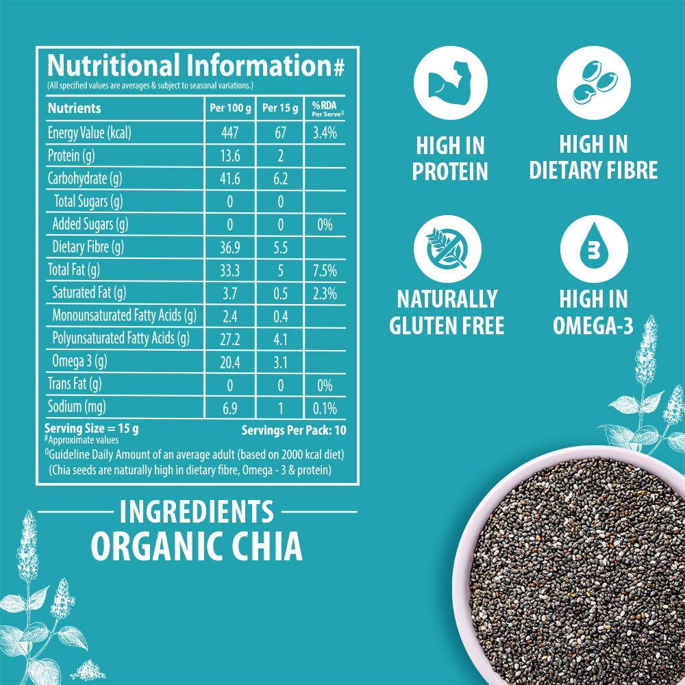 Organic Chia Seeds, 150g