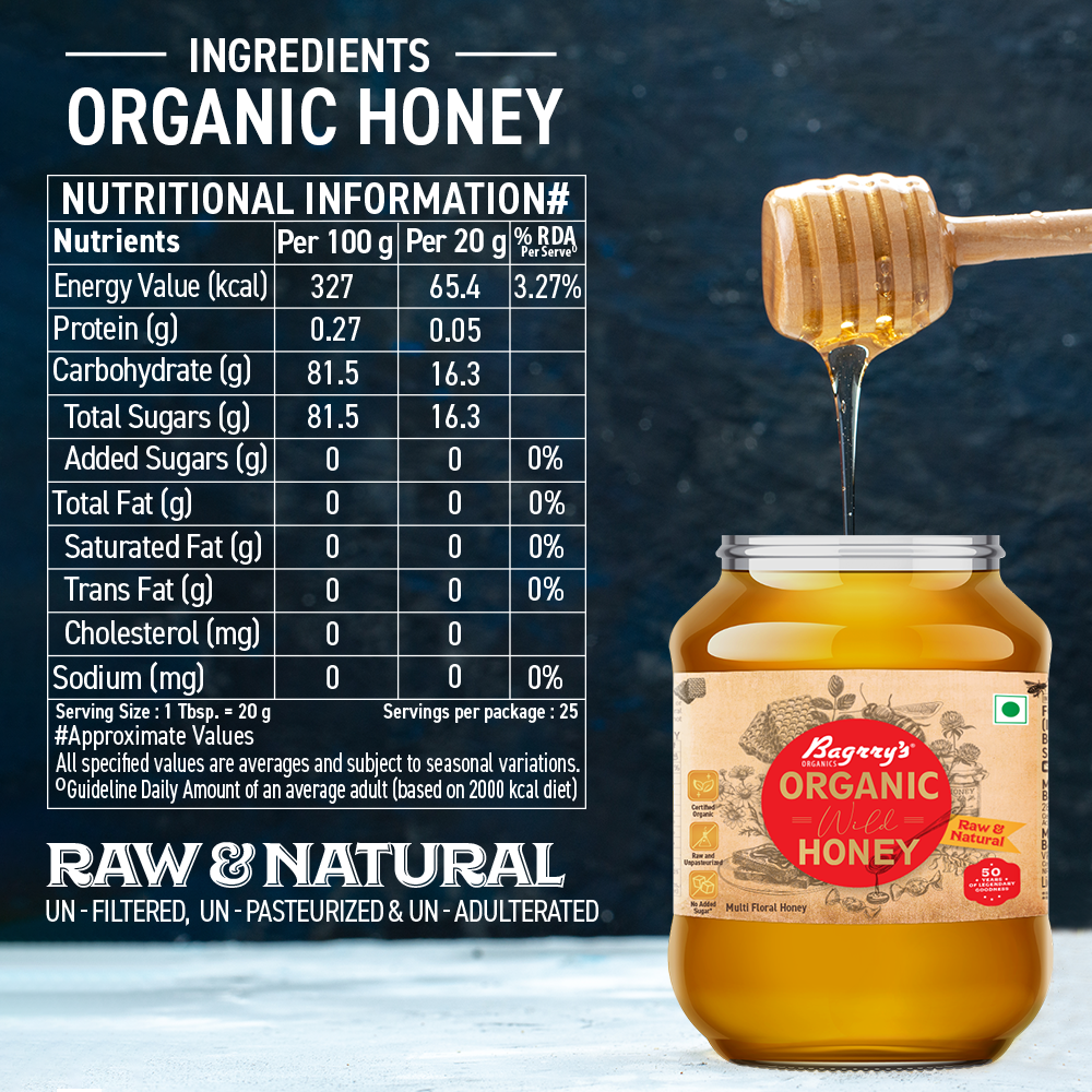 Organic Honey - Raw & Natural, 500g