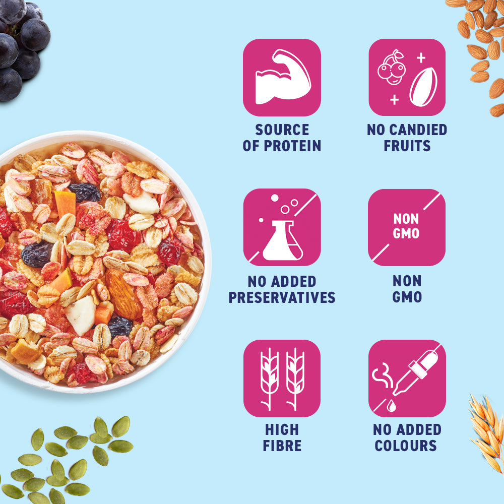 No Added Sugar Muesli- Fruits, Nuts & Seeds