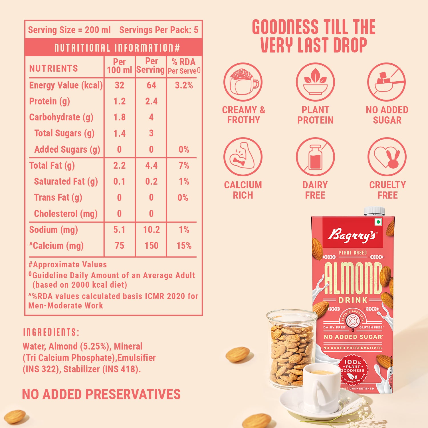 Plant Based Almond Drink 1 Liter