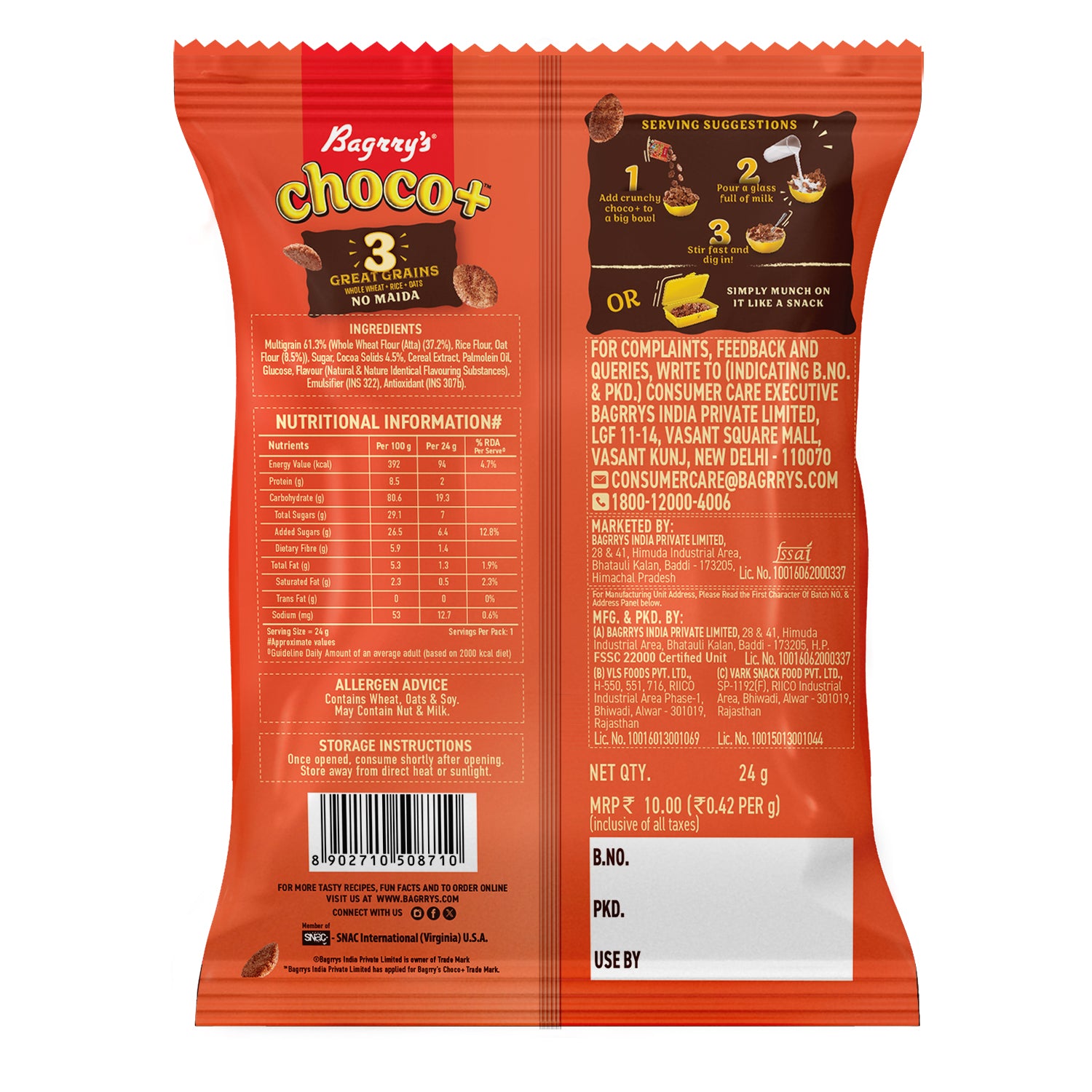 Choco+ with 3 Great Grains (Oats, Whole Wheat, Rice)