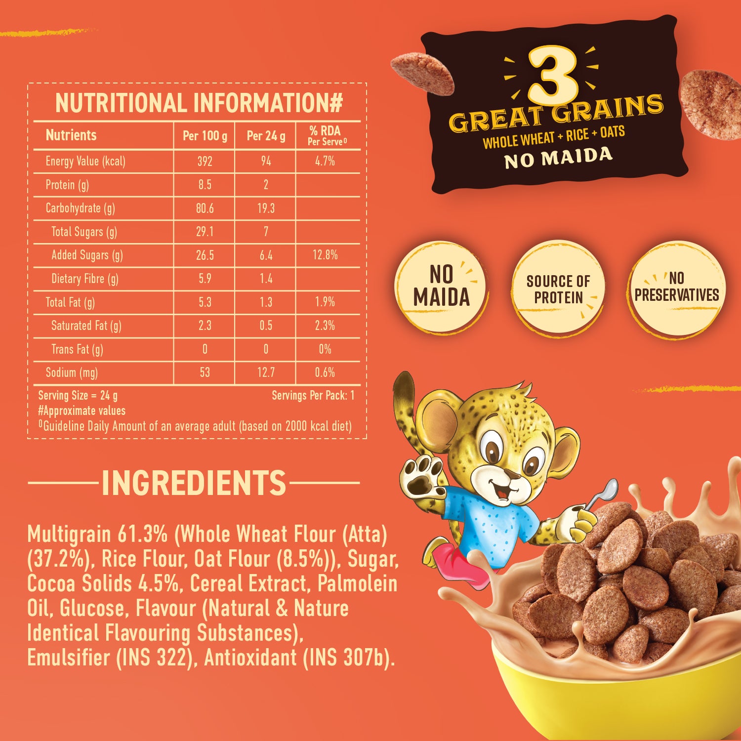 Choco+ with 3 Great Grains (Oats, Whole Wheat, Rice)