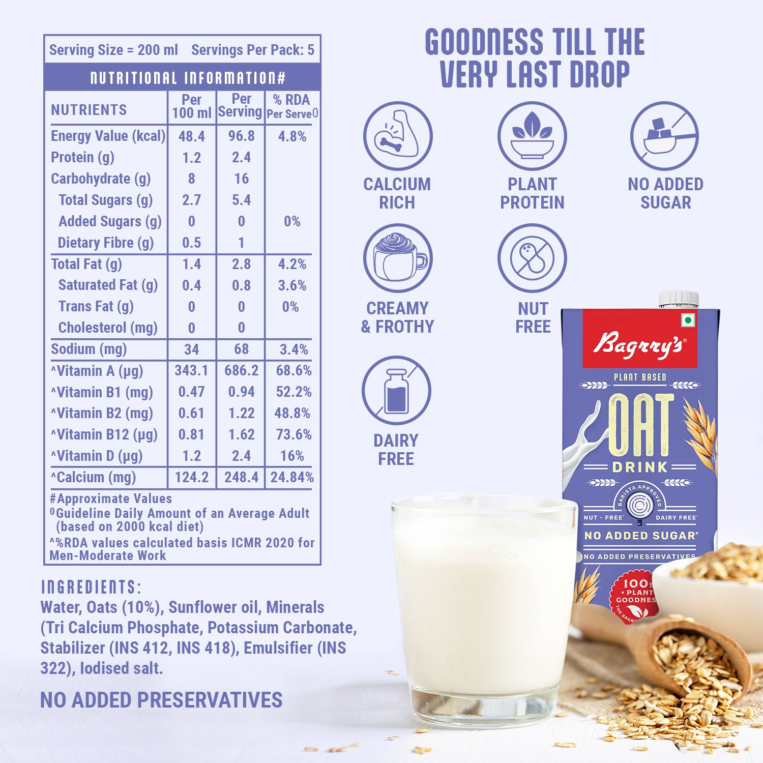 Plant Based Oats Drink 1 Liter