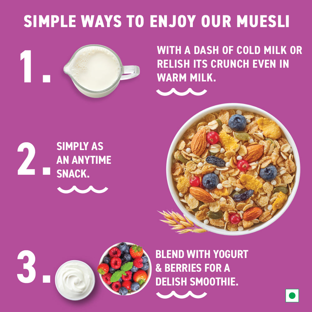 Swiss Style Muesli - High Fibre, Added Bran, 500g