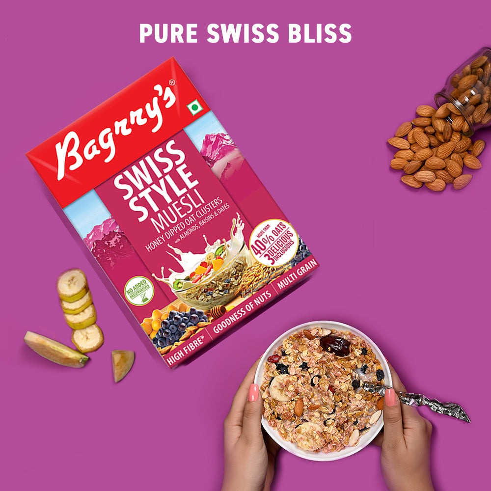 Swiss Style Muesli - High Fibre, Added Bran, 500g