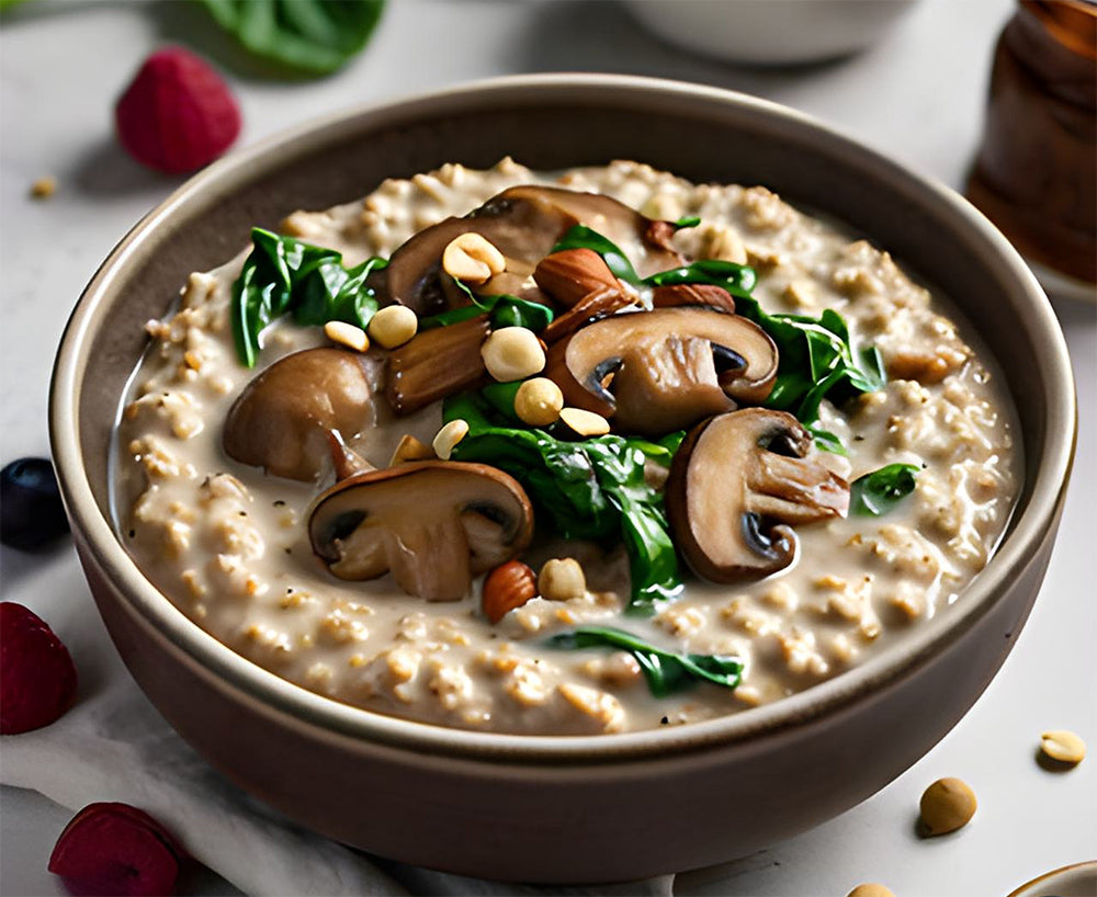 Savoury Mushroom and Spinach Oatmeal