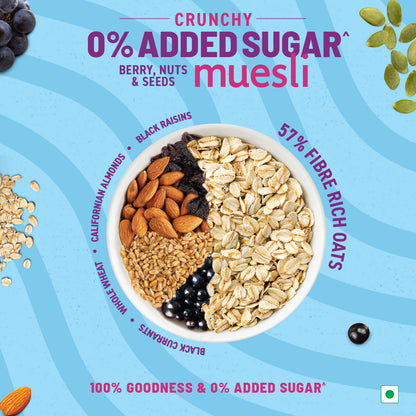 0% Added Sugar Muesli with Berry, Nuts &amp; Seeds 500g