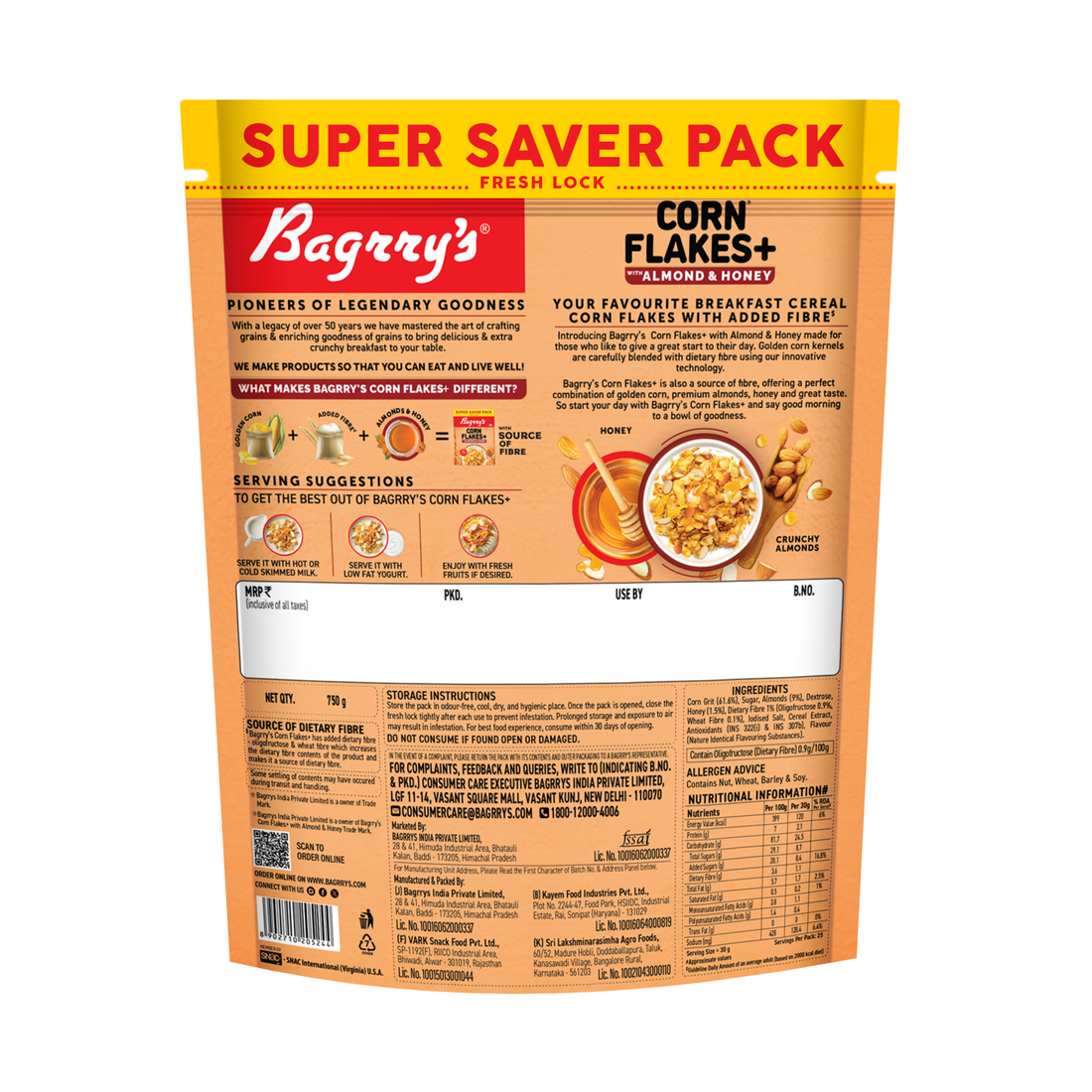 Corn Flakes Plus - Almond &amp; Honey