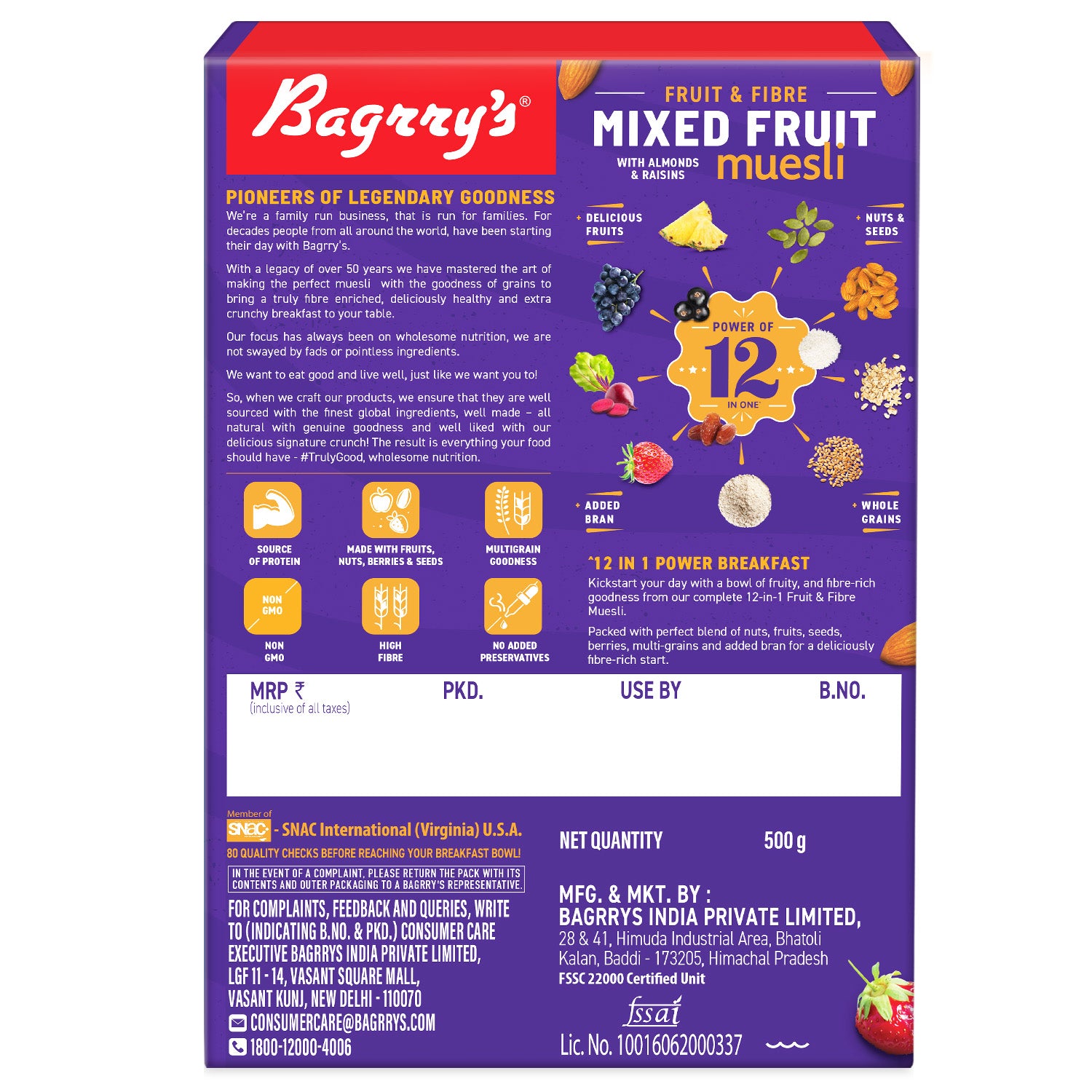 Fruit &amp; Fibre Muesli Mixed Fruit with Almonds &amp; Raisins