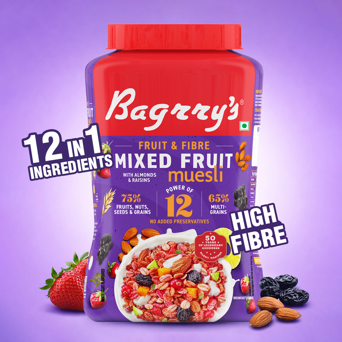 Fruit &amp; Fibre Muesli Mixed Fruit with Almonds &amp; Raisins