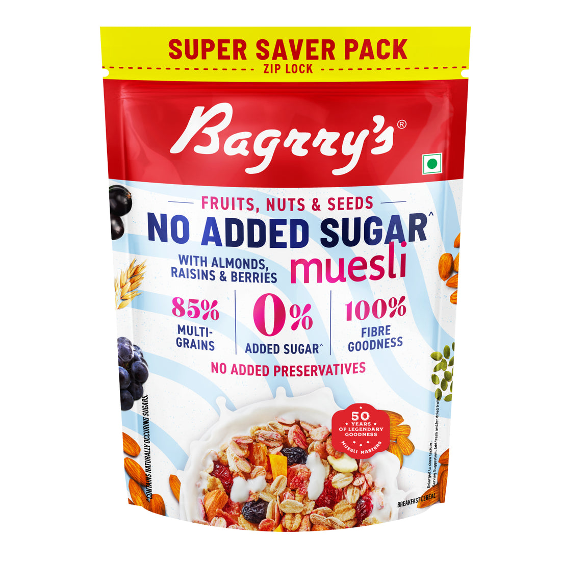 No Added Sugar Muesli- Fruits, Nuts &amp; Seeds