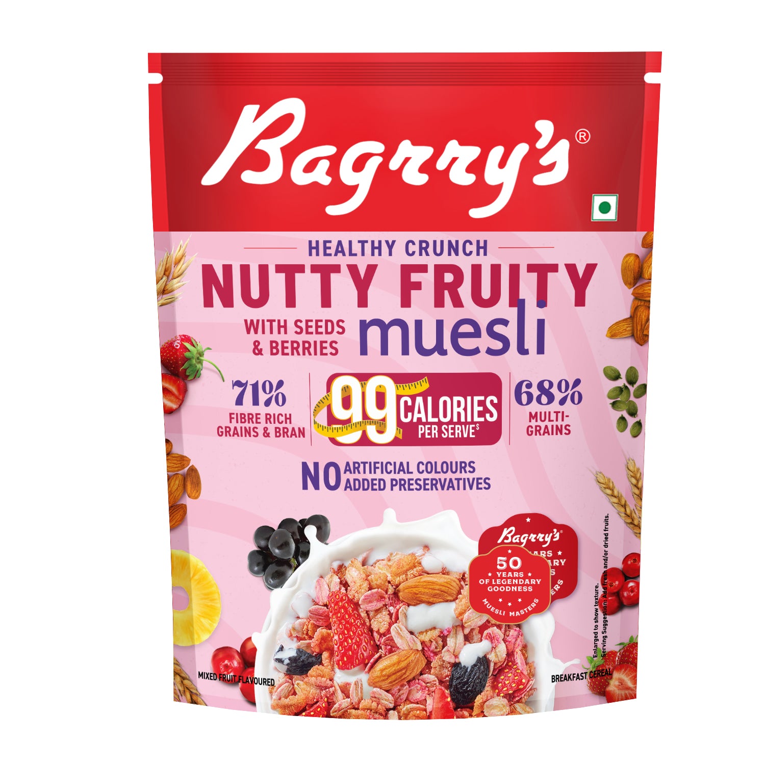 Crunchy Nutty Fruity Muesli - Seeds, Berries