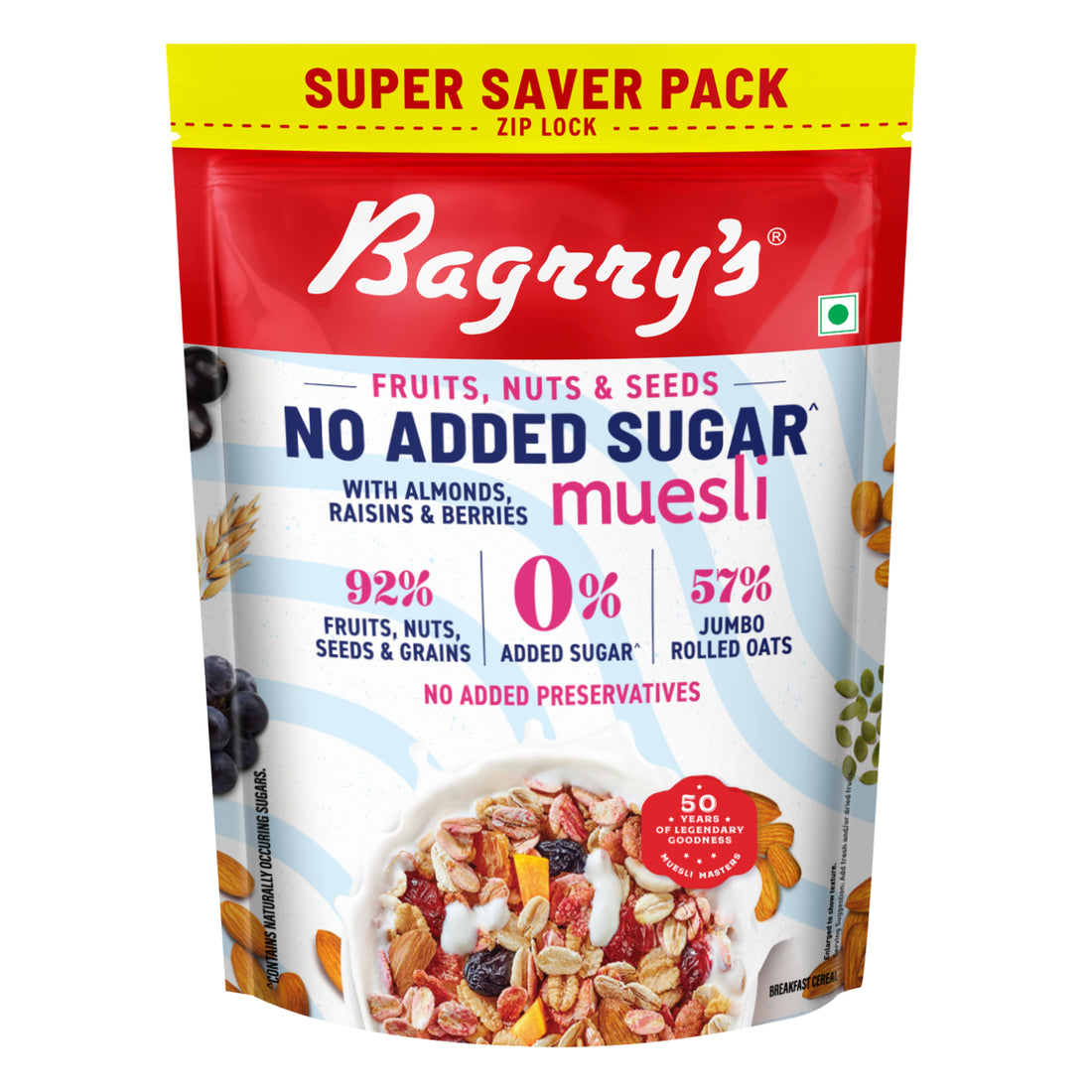 No Added Sugar Muesli- Fruits, Nuts &amp; Seeds