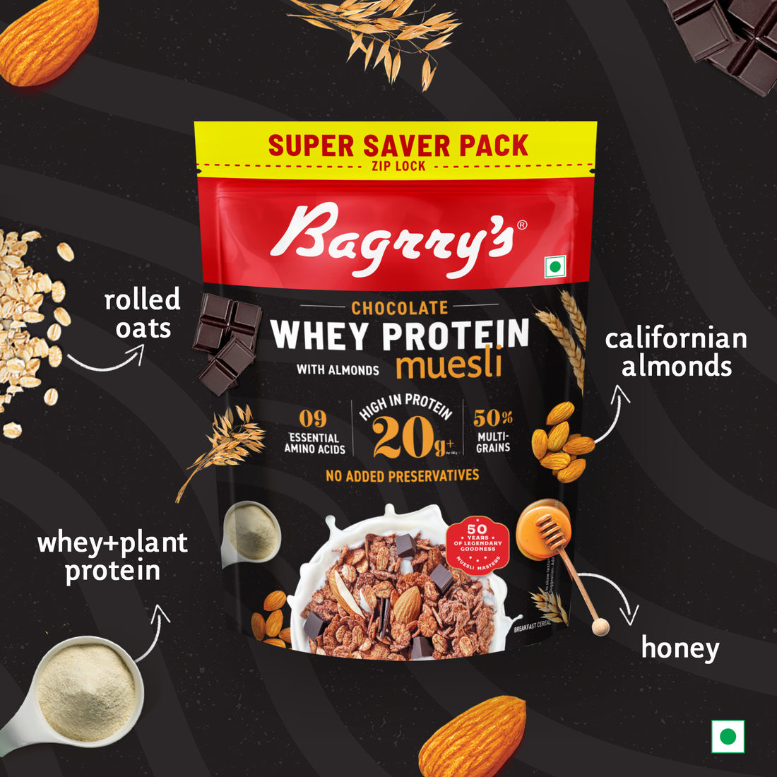 Whey Protein Muesli - Chocolate, Almonds