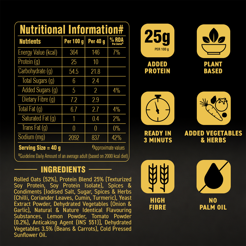 High Protein Oats - Tangy Masala 400g Pouch