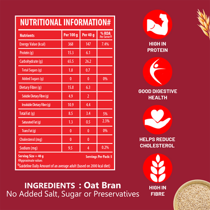 Oat Bran - High Fibre, Helps Manage Weight