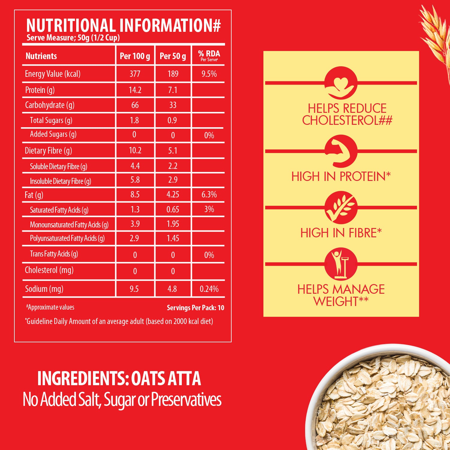 Oats Atta - High Fibre