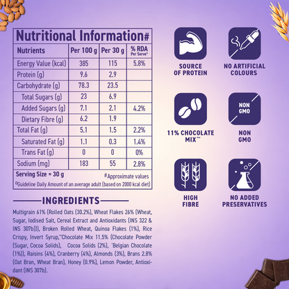 Chocolate Muesli – Chocolate, Cranberries, Quinoa