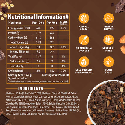 Granola - Belgian Dark Chocolate &amp; Almonds, 400g