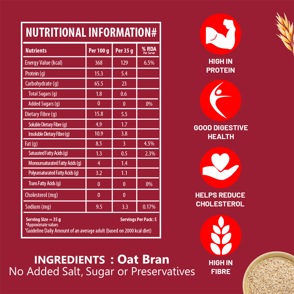 Oat Bran - High Fibre, Helps Manage Weight