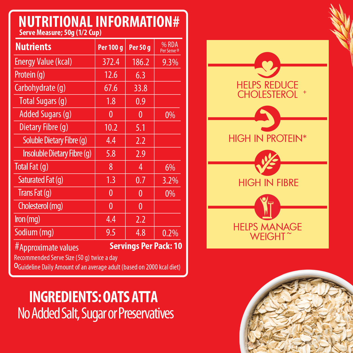 Oats Atta - High Fibre