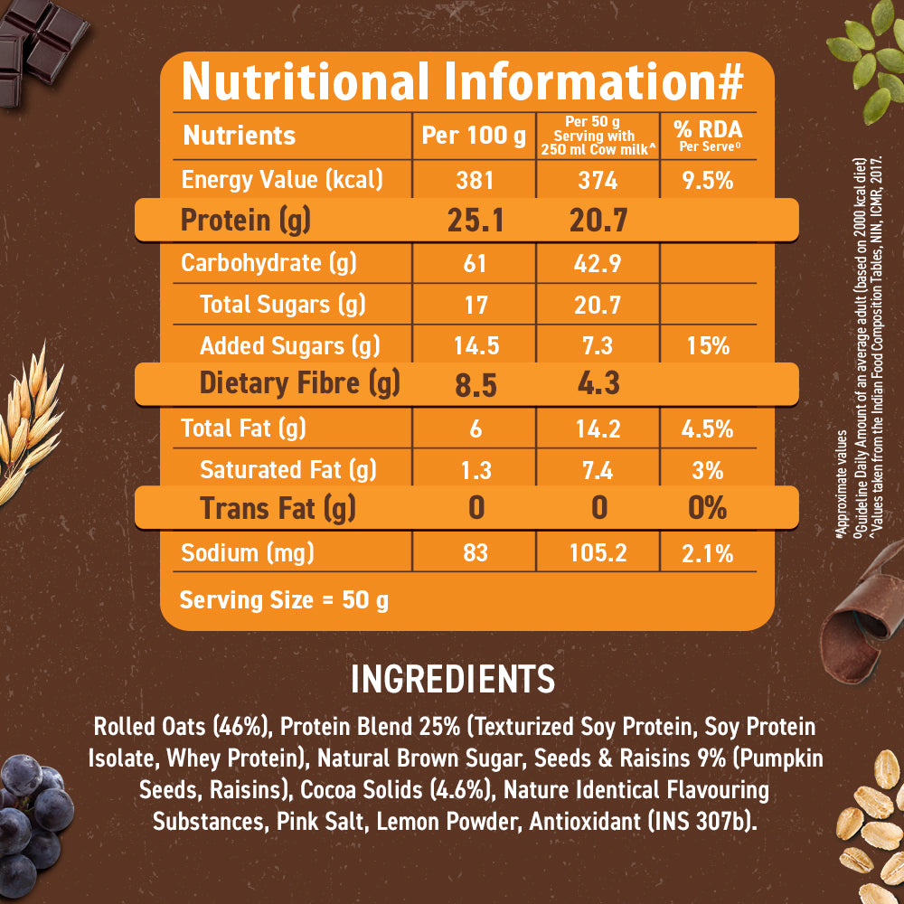 High Protein Oats 750g Pouch- 25g Protein