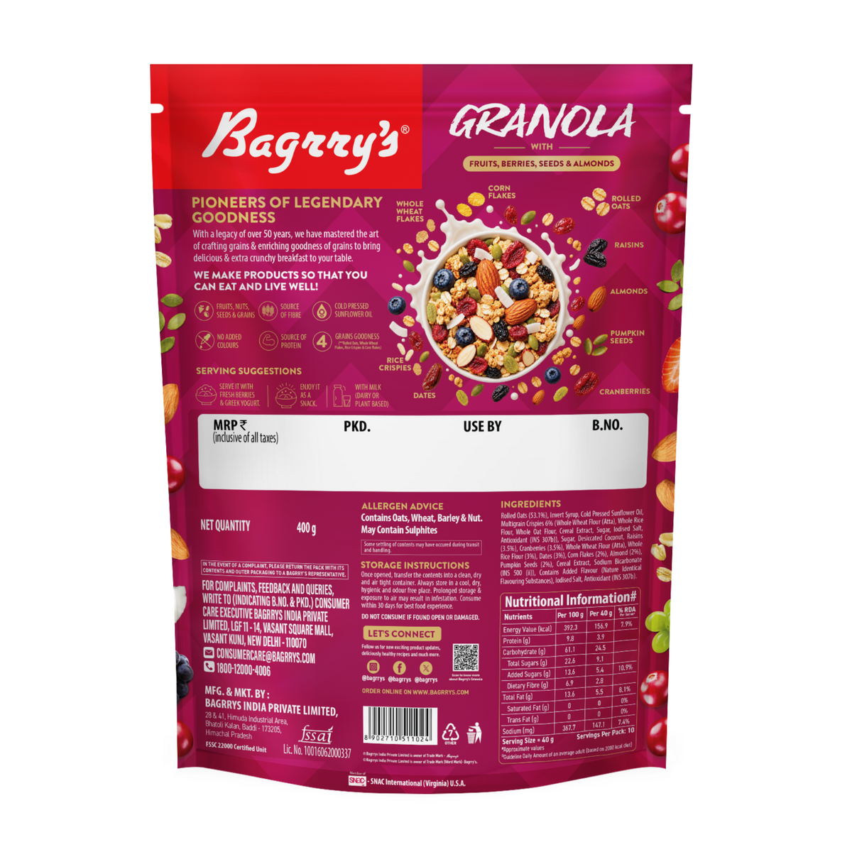 Exotic Fruits Granola - 13 Superfoods, 400g