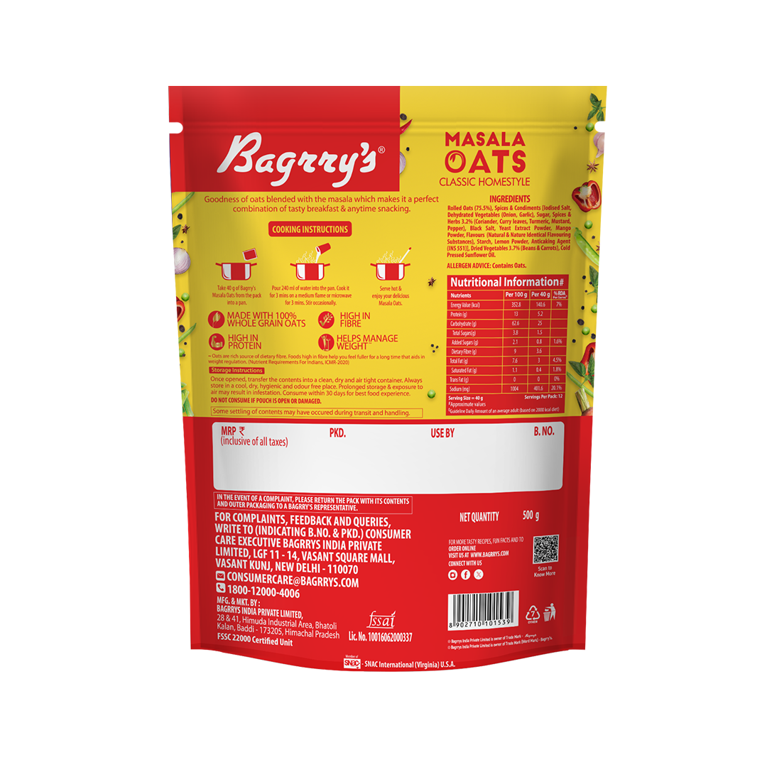 Masala Oats Classic Homestyle