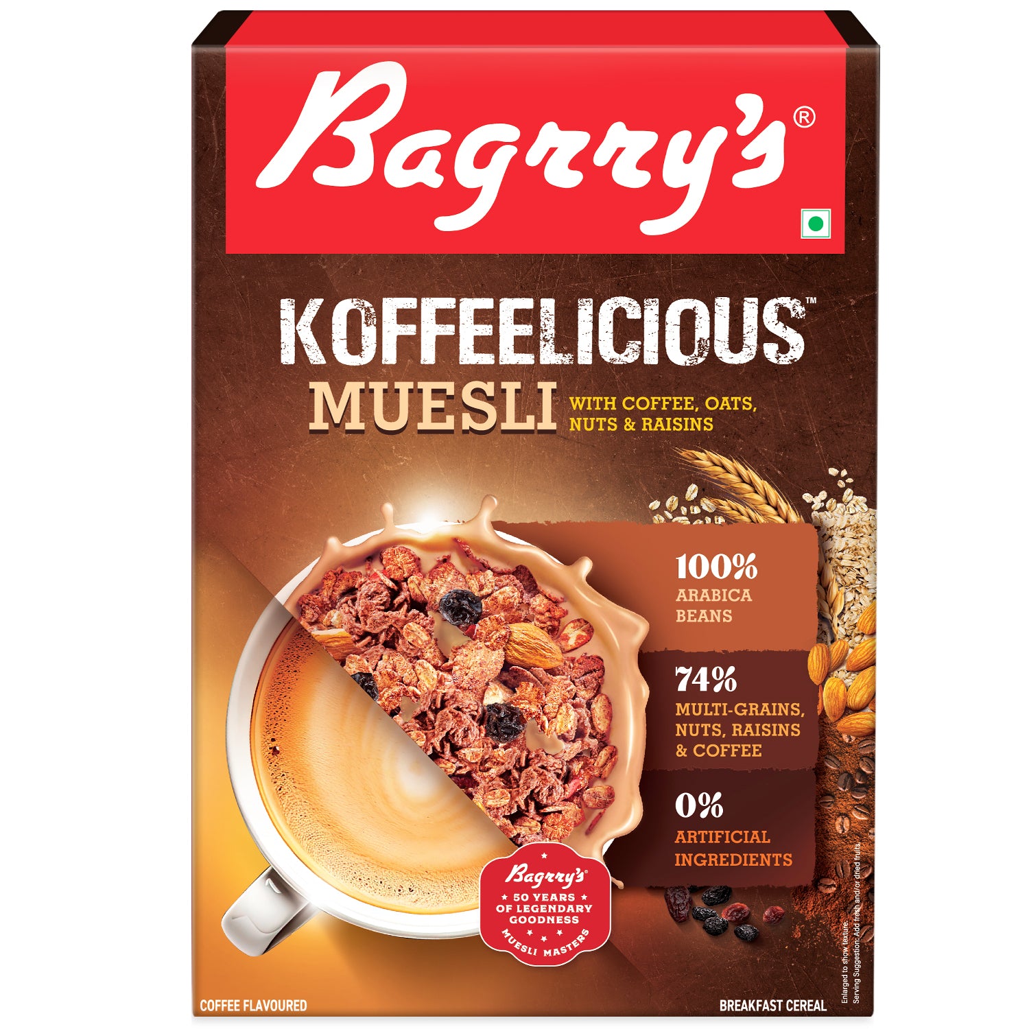 Koffeelicious Muesli - Coffee, Oats, Nuts &amp; Raisins, 400g