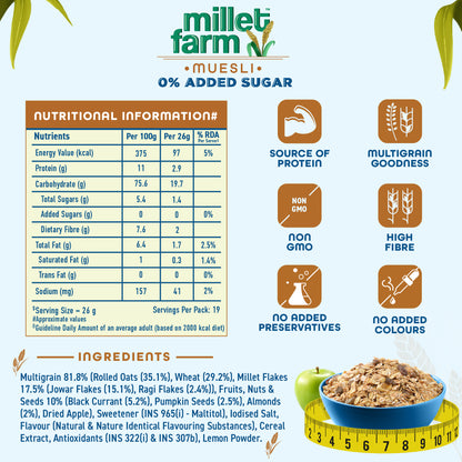 Millet Muesli - 0% Added Sugar, 500g