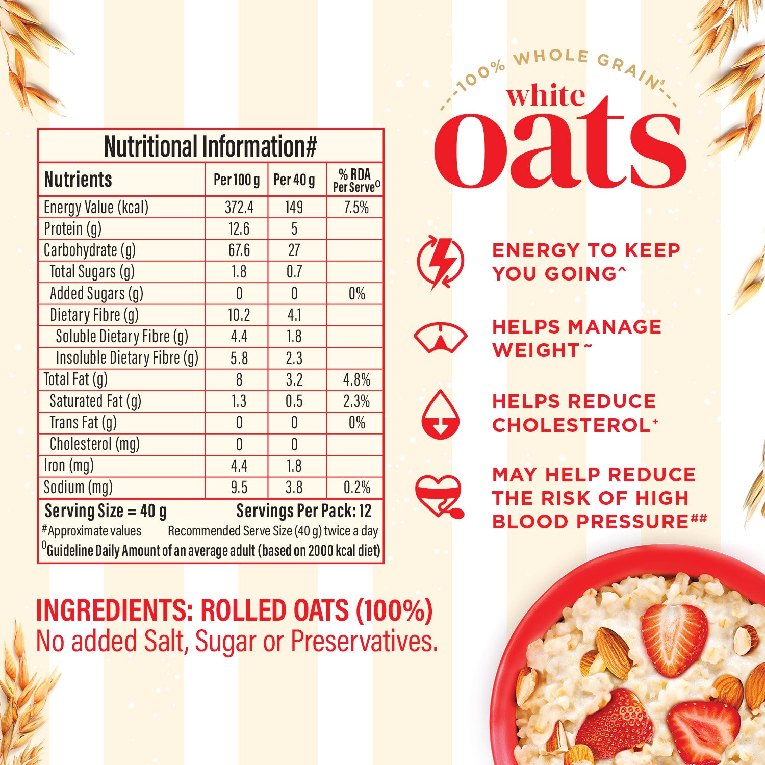 White Oats - Made from Premium Steel Cut Oats