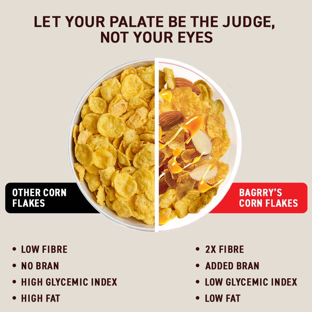 Bagrry's 2X Fibre Rich Corn Flakes Plus - Original and Healthier