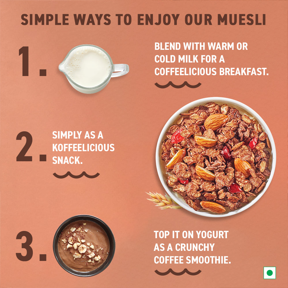 Koffeelicious Muesli - Coffee, Oats, Nuts &amp; Raisins, 400g