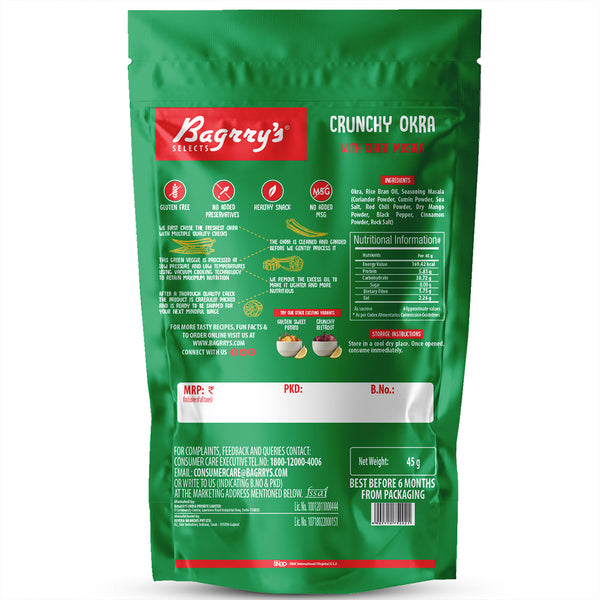 Crunchy Okra Chips with Chaat Masala (Pack of 3)