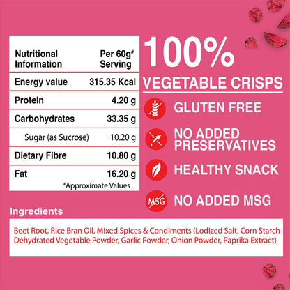 Crunchy Beetroot Chips with Spicy Paprika (Pack of 3)