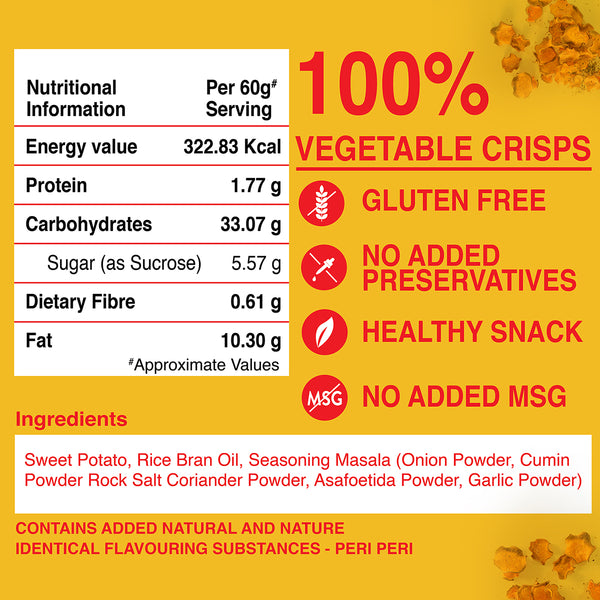 Golden Sweet Potato Chips with Peri Peri (Pack of 3)