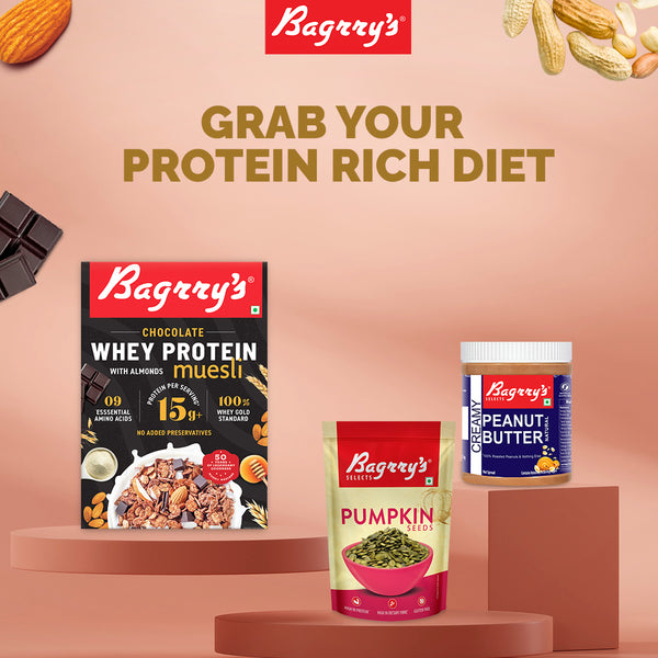 Bagrry's High Protein Combo (Protein Muesli, Peanut Butter Creamy, Pumpkin Seeds)