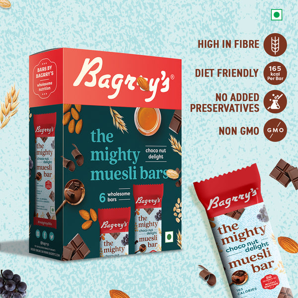 Bagrry's Munchies for Kids Combo (Cheese & Herb Makhana, Choconut Muesli Bar, Choco Fills, Choco+  Moons and Stars, Choco+ Puffs)
