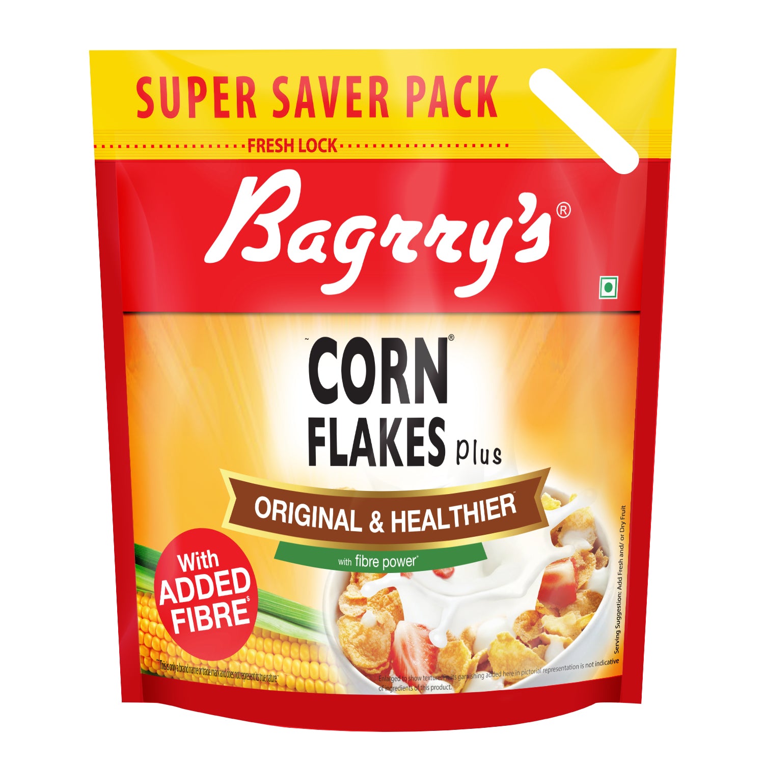 Bagrry's 2X Fibre Rich Corn Flakes Plus - Original and Healthier