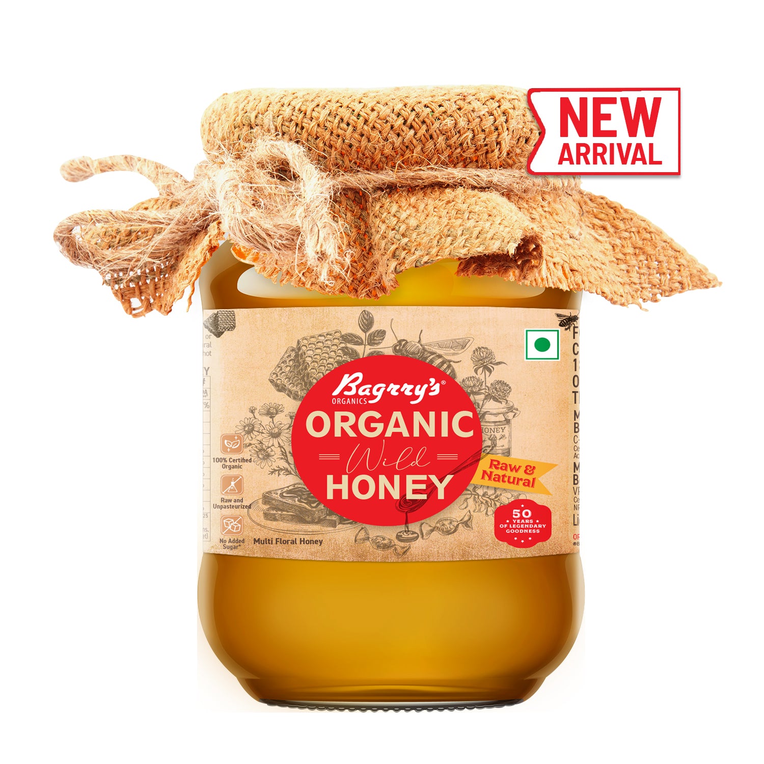 Organic Honey - Raw &amp; Natural, 500g