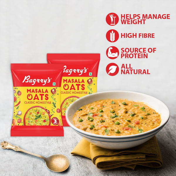 Bagrry's Winter Special- Oat Bowl Combo (Rolled Oats, Masala Oats Classic Homestyle, Masala Oats Tangy Tomato)